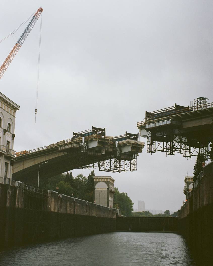 Photo of a bridge being extended