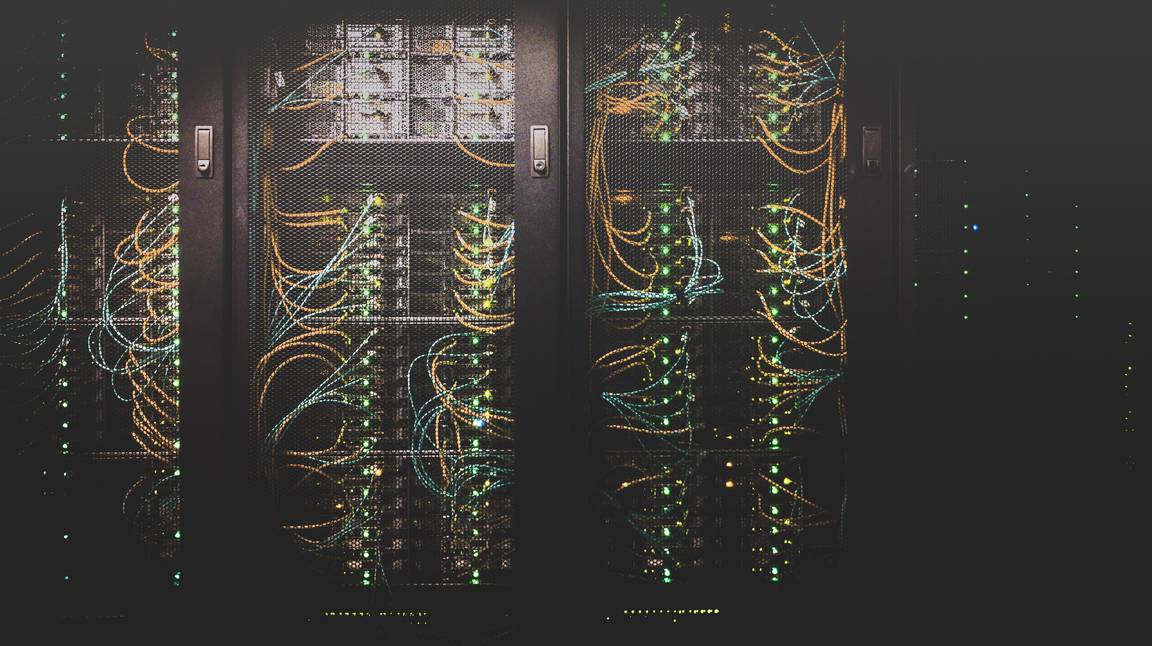 A photo of a large web server